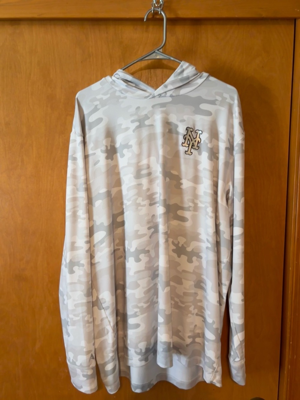 New York Mets Antigua Camo Hoodie Mens 2XL Gray White Long Sleeve Performance